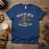 Hold My Beer And Watch This t-shirt with a vintage motorcycle graphic and distressed text