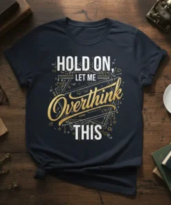 HOLD ON, LET ME Overthink THIS detailed graphic design printed on comfortable cotton t-shirt