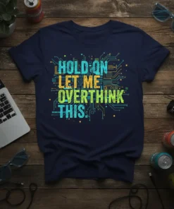 HOLD ON LET ME OVERTHINK THIS. detailed graphic design printed on comfortable cotton t-shirt