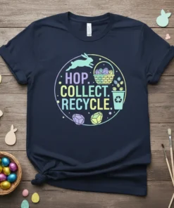 HOP. COLLECT. RECYCLE. eye-catching graphic design printed on comfortable cotton t-shirt