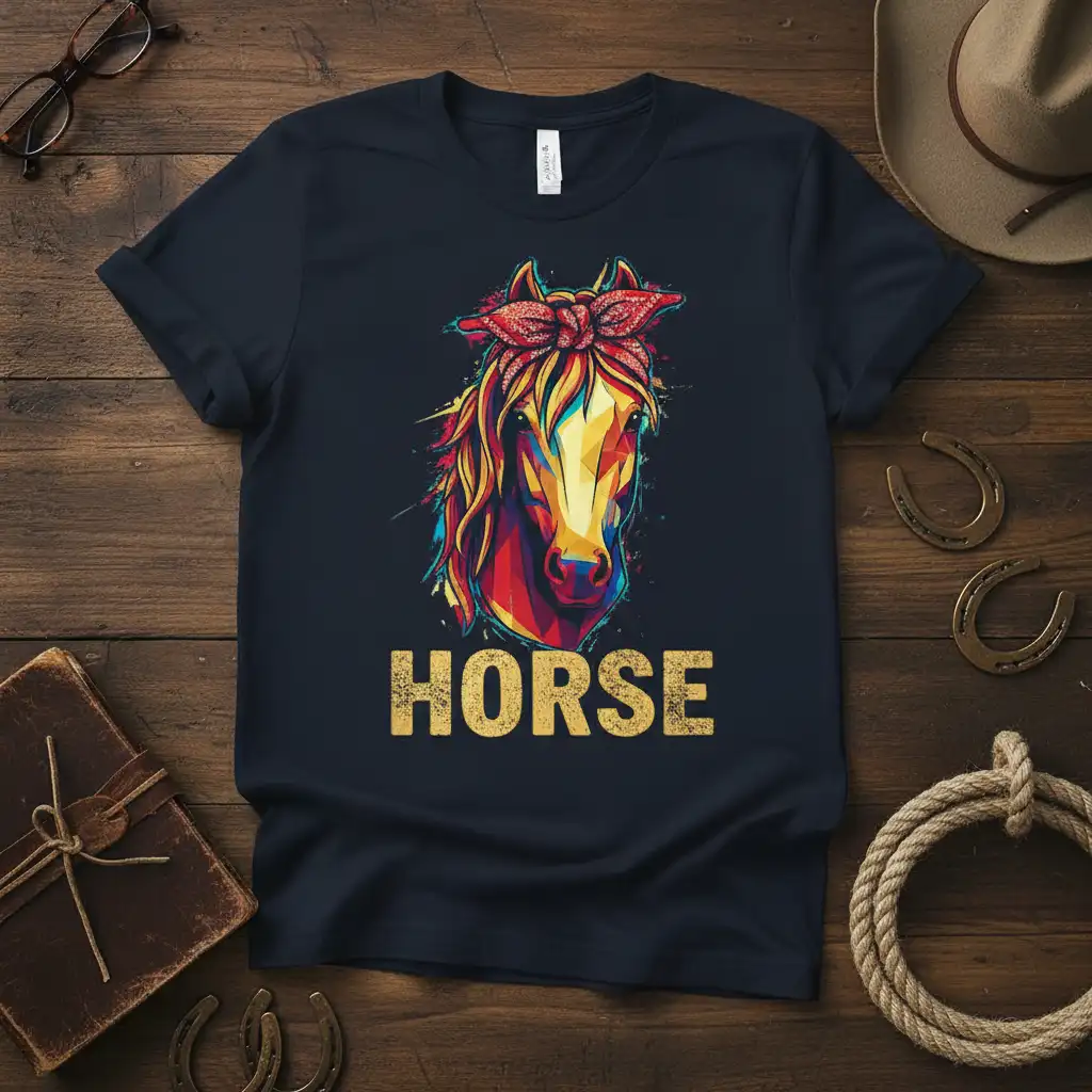 Horse T-Shirt eye-catching design printed on comfortable cotton fabric creating a standout t-shirt
