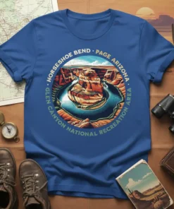 Horseshoe Bend Page Arizona text design featuring unique typography on quality t-shirt