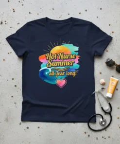 Hot Nurse Summer all year long! stylish graphic design printed on comfortable cotton t-shirt