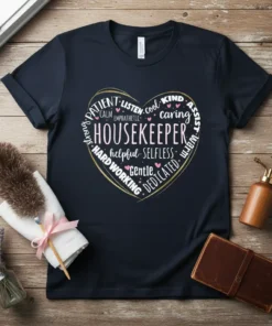 Housekeeper Heart Design creative graphic design printed on comfortable cotton t-shirt