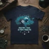 Astronaut in space with text "Houston, I Have So Many Problems" on a navy blue t-shirt