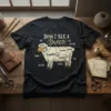 How I See A Sheep humorous t-shirt design with diagram labeling wool parts like sweater, scarf, and mittens