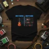 How It Started How It's Going T-Shirt design featuring an acoustic guitar and multiple electric guitars, with circuit board graphics