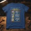 Funny "How To Pick Up Chicks" t-shirt with cowboy illustration showing steps to pick up baby chickens