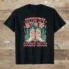 Howdy Second Grade t-shirt design with retro cowboy boots, cacti, and floral elements in pink and teal