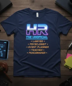 HR The Unofficial Lawyer text design featuring stylish typography on quality t-shirt