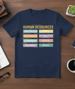 HUMAN RESOURCES TEAM BUILDING text design featuring detailed typography on quality t-shirt