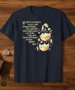 Humpty Dumpty sat on text design featuring stylish typography on quality t-shirt