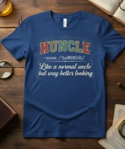 Hun: Like a normal uncle but way better looking t-shirt with vintage typography. Features the word "HUN" in large letters