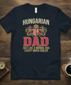 HUNGARIAN DAD JUST LIKE text design featuring stylish typography on quality t-shirt