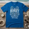 Blue Hurley Surf & Supply t-shirt with a distressed white octopus graphic and Hurley logo