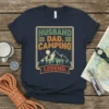 Husband Dad Camping Legend t-shirt design featuring retro mountain graphic and vintage text