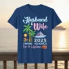 Husband & Wife 2025 Making Memories For A Lifetime t-shirt with cruise ship, palm trees, and suitcase graphic