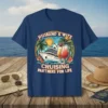 Husband & Wife Cruising Partners for Life text with cruise ship, cocktails, and palm trees graphic