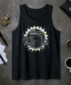 Hustle Nutrition Facts Serving text design featuring unique typography on quality t-shirt