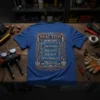 HVAC TECH HOURLY RATE t-shirt design with detailed pricing tiers and humorous explanations for technicians