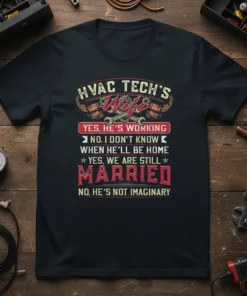 HVAC Tech's Wife Yes text design featuring eye-catching typography on quality t-shirt