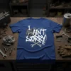 I Ain't Sorry Wolf T-Shirt with a snarling wolf head, crossed wrenches, and distressed text