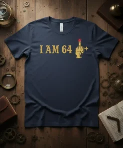 I Am 64 Plus eye-catching graphic design printed on comfortable cotton t-shirt