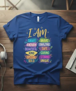 I AM SMART ENOUGH text design featuring unique typography on quality t-shirt