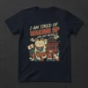 T-shirt with "I Am Tired Of Waking Up And Not Being In Japan" text, Maneki Neko cat holding a Japanese