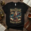 I Am A Bookaholic Regret Nothing t-shirt with an owl holding coffee sitting on books