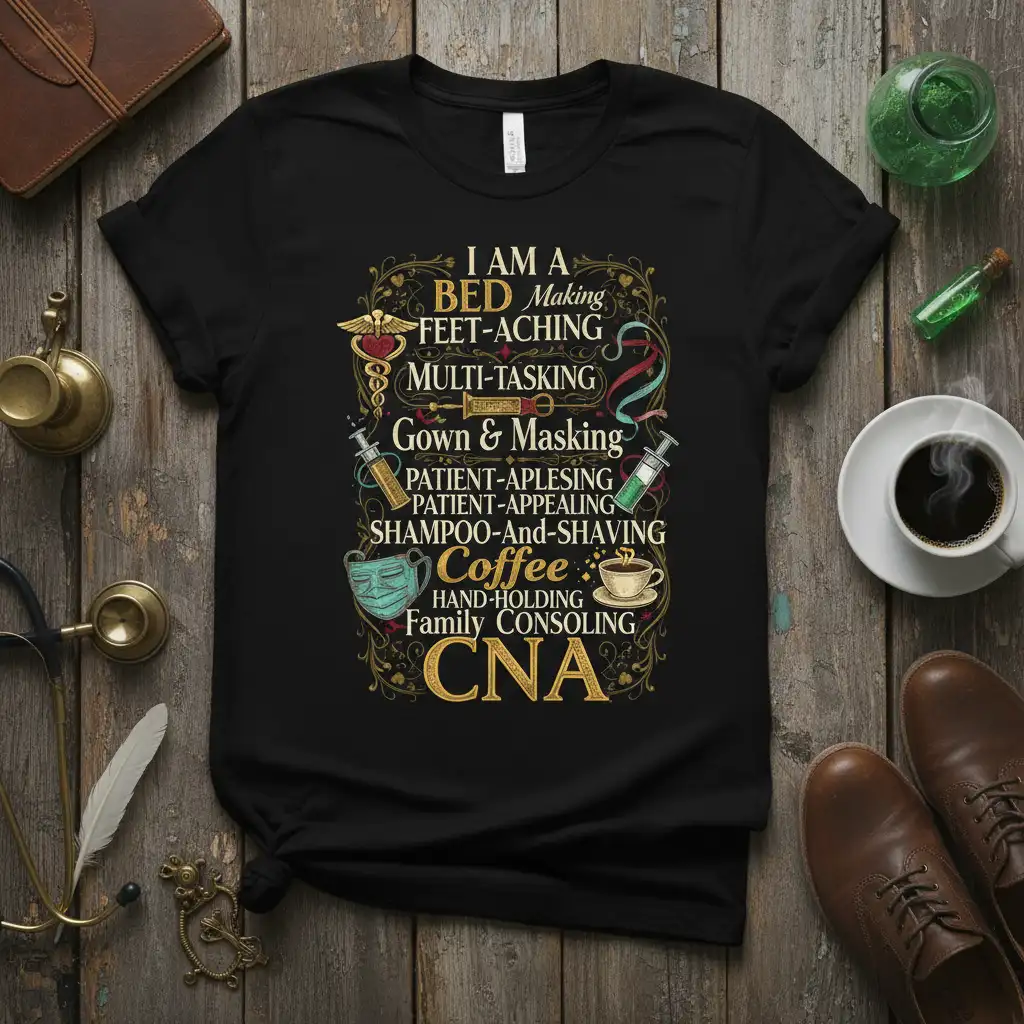 I AM A BED quote printed with eye-catching design on breathable fabric t-shirt design