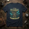 I Am A Conduit For Nonsense dragon quote t-shirt design in gold and teal with mythical creature graphic