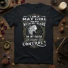 Black t-shirt with white text: "I AM A MAY GIRL i was born WITH MY HEART ON MY SLEEVE and