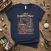 I Am A Sewing Mom Just Like A Normal Mom Except Much Cooler text with vintage sewing machine and floral