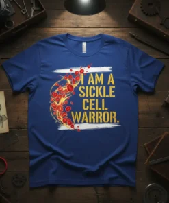 I AM A SICKLE CELL WARRIOR. unique graphic design printed on comfortable cotton t-shirt