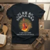 I Am A Simple Man I Like Guitars And Believe In Jesus text with flaming guitar and cross graphic on