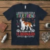 I Asked God For A True Friend So He Sent Me A St. Bernard quote with dog graphic on navy