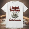 T-shirt with red text "I Baked You Some Shut The Fucupcakes" and a cartoon devil holding a tray of cupcakes