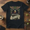 Funny "I BEER A LEVEL I NEED A BEER" quote t-shirt with a beer gauge graphic and wings design