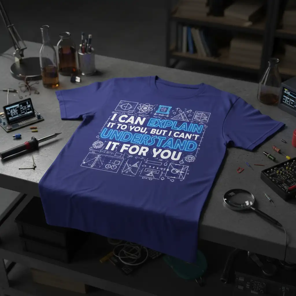 I Can Explain It To You But I Can't Understand It For You quote t-shirt with scientific graphics