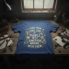 I Come From A Long Line Of People With Something Wrong With Them quote t-shirt with steampunk gear graphics