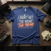 I Didn't Get The Memo The Memo quote on a navy blue t-shirt with retro graphics and white and orange