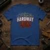 I Do Things The HARDWAY text with vintage dice graphic on a blue t-shirt design