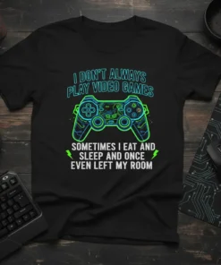 I DON'T ALWAYS PLAY VIDEO GAMES SOMETIMES I EAT AND SLEEP AND ONCE EVEN LEFT MY ROOM quote on a