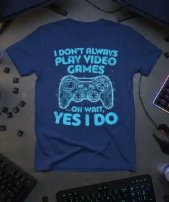 I DON'T ALWAYS PLAY VIDEO GAMES ...OH WAIT, YES I DO text with a glowing circuit board gamepad graphic on