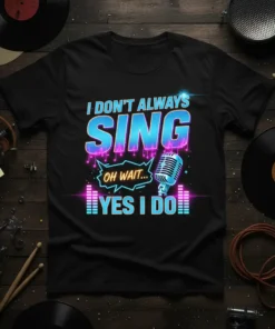 I Don't Always Sing Oh Wait Yes I Do funny singer quote t-shirt with microphone graphic