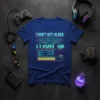 I Don't Get Older I Level Up gamer t-shirt design with circuit board and progress bar graphics in neon colors