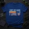 I Don't Get Older I Level Up t-shirt with retro gaming progress bar and pixelated font