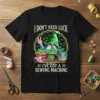 I Don't Need Luck I've Got A Sewing Machine t-shirt with a gnome, sewing machine, and shamrocks