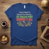 T-shirt with text "I Don't Need To Search The Internet... MY ITALIAN WIFE KNOWS IT ALL" in Italian flag colors